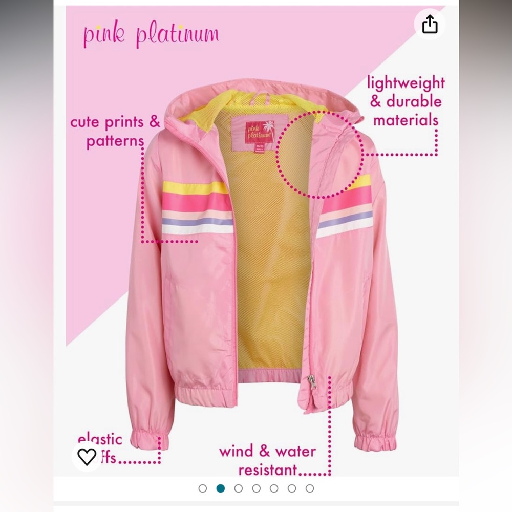 Girls size 4 pink platinum rain jacket